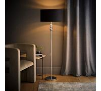 Valuelights Marissa Chrome Stacked Ball Floor Lamp With Black With Chrome Inner Lamp Shade And Led Bulb