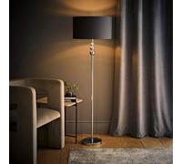 Valuelights Marissa Chrome Stacked Ball Floor Lamp With Charcoal With Chrome Inner Lamp Shade And Led Bulb
