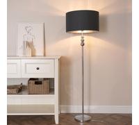 ValueLights Marissa Chrome Floor Lamp with Black & Chrome Lamp Shade