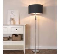 Valuelights Marissa Chrome Stacked Ball Floor Lamp With Fabric Drum With Chrome Inner Shade In Black Black One Size