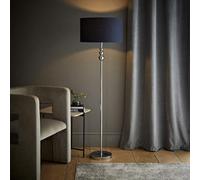 Valuelights Marissa Chrome Stacked Ball Floor Lamp With Navy Blue Drum Shade