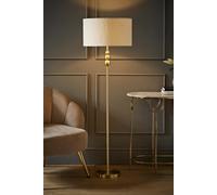 Marissa Cream Boucle Shade with Brushed Gold Stacked Ball Floor Lamp ValueLights Cream One Size