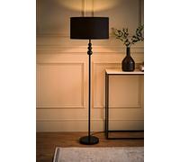 ValueLights | Matt Black Stacked Ball Single Stem Standing Floor Lamp with Black Drum Shade | Floor Lamps & Torchieres, Home Décor & Improvement Essential | Includes Bulb