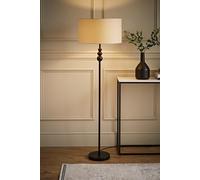 Marissa Fabric Drum Shade with Black Stacked Ball Floor Lamp ValueLights Nude One Size