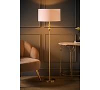 ValueLights | Gold Stacked Ball Single Stem Standing Floor Lamp with White Drum Shade | Floor Lamps & Torchieres, Home Décor & Improvement Essential | Includes Bulb