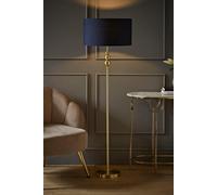 ValueLights Marissa Navy Blue Shade & Brushed Gold Stacked Floor Lamp