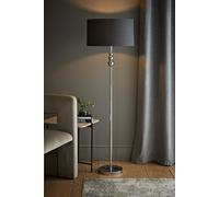 Marissa Fabric Drum Shade with Chrome Stacked Ball Floor Lamp ValueLights Charcoal One Size