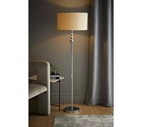 Valuelights Marissa Fabric Drum Shade With Chrome Stacked Ball Floor Lamp In Nude Nude