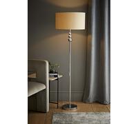 Marissa Fabric Drum Shade with Chrome Stacked Ball Floor Lamp ValueLights Nude One Size