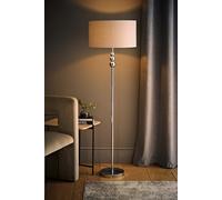 ValueLights | Silver Chrome Stacked Ball Single Stem Standing Floor Lamp with Grey Drum Shade | Floor Lamps & Torchieres, Home Décor & Improvement Essential | Includes Bulb