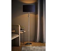ValueLights | Silver Chrome Stacked Ball Single Stem Standing Floor Lamp with Navy Blue Drum Shade | Floor Lamps & Torchieres, Home Décor & Improvement Essential | Includes Bulb