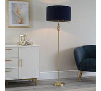 ValueLights | Gold Stacked Ball Single Stem Standing Floor Lamp with Navy Blue Drum Shade | Floor Lamps & Torchieres, Home Décor & Improvement Essential