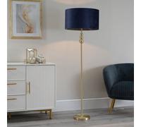 ValueLights | Gold Stacked Ball Single Stem Standing Floor Lamp with Navy Blue Velvet Shade | Floor Lamps & Torchieres, Home Décor & Improvement Essential