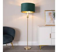 ValueLights | Marissa Brushed Gold Floor Lamp with Green Velvet & Gold Inner Shade | Floor Lamps, Home Décor & Improvement Essential