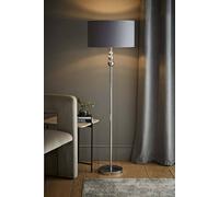 ValueLights Marissa Grey & Metallic Chrome Shade with Brushed Gold Stacked Ball Floor Lamp ValueLights Grey