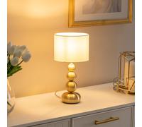 Marissa Pair of Stacked Ball Table Lamp Lights with LED Bulbs ValueLights Metallic Gold One Size