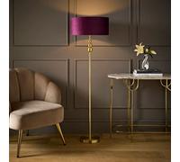 Valuelights Marissa Plum Velvet Squat Shade Brushed Gold Floor Lamp