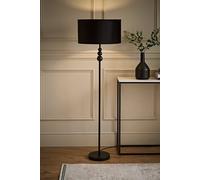 ValueLights | Matt Black Stacked Ball Single Stem Standing Floor Lamp with Black Velvet Shade | Floor Lamps & Torchieres, Home Décor & Improvement Essential