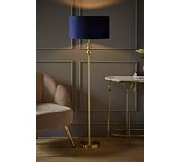 ValueLights | Gold Stacked Ball Single Stem Standing Floor Lamp with Navy Blue Velvet Shade | Floor Lamps & Torchieres, Home Décor & Improvement Essential