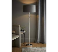 ValueLights | Silver Chrome Stacked Ball Single Stem Standing Floor Lamp with Grey Velvet Shade | Floor Lamps & Torchieres, Home Décor & Improvement Essential