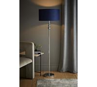 ValueLights | Silver Chrome Stacked Ball Single Stem Standing Floor Lamp with Navy Blue Velvet Shade | Floor Lamps & Torchieres, Home Décor & Improvement Essential