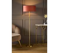 ValueLights Marissa Velvet Squat Drum Shade Metal Stacked Ball Floor Lamp in Pink ValueLights Pink
