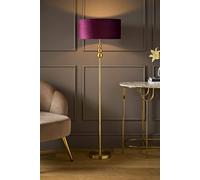 Valuelights Marissa Plum Velvet Squat Shade Brushed Gold Floor Lamp