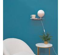 ValueLights | Blush Pink Metal Plug in Wall Light Shelf Lamp with Glass Globe Lampshade | Wall Lamps & Sconces, Home Décor & Improvement Essential