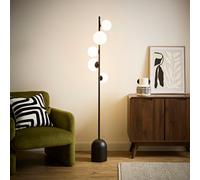 Valuelights Marlow Frosted Glass Globe Matte Black 5 Way Floor Lamp