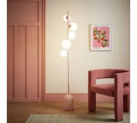 Valuelights Marlow Opaque Glass Globe 5 Way Floor Lamp In Pink Pink
