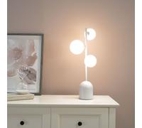 ValueLights | Oyster Grey 3 Way Bedside Table Lamp with Glass Globe Lampshade | Table Lamps, Home Décor & Improvement Essential