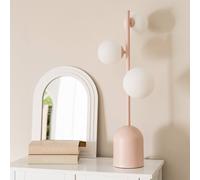 Valuelights Marlow Opaque Glass Globe 3 Way Table Lamp In Pink Pink