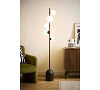 Valuelights Marlow Frosted Glass Globe Matte Black 5 Way Floor Lamp