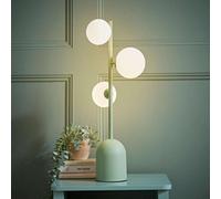 ValueLights | Sage Green 3 Way Bedside Table Lamp with Glass Globe Lampshade | Table Lamps, Home Décor & Improvement Essential