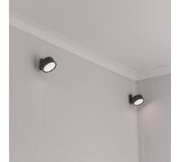 Pack of 2 - Easy Fit Wall Light Rechargeable LED Spotlight, RGB Colour Changing, 360° Rotatable Touch Control Wireless Wall Mounted Light - Black