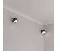 ValueLights | Pack of 2 Easy Fit Wall Light Rechargeable LED Spotlight, RGB Colour Changing, 360° Rotatable Touch Control Light - Black | Wall Lights & Home Improvements Essential