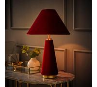 Valuelights Martha Conical Burgundy Velvet Table Lamp And Bulb