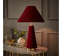 ValueLights | Martha Conical Burgundy Velvet Table Lamp and Bulb | Table Lamps & Home Improvements Essential