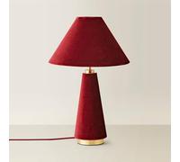 ValueLights | Martha Conical Burgundy Velvet Table Lamp | Table Lamps & Home Improvements Essential
