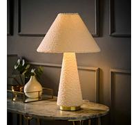 Valuelights Martha Conical Cream Boucle Table Lamp And Bulb