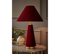 ValueLights | Martha Conical Burgundy Velvet Table Lamp | Table Lamps & Home Improvements Essential