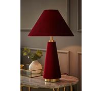 Valuelights Martha Conical Burgundy Velvet Table Lamp