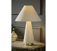 Valuelights Martha Conical Lamp Shade Velvet Boucle Full Fabric Table Lamp In Cream Cream