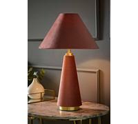 Valuelights Martha Conical Lamp Shade Velvet Boucle Full Fabric Table Lamp In Dusty Pink Dusty Pink