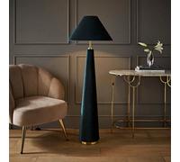 Valuelights Martha Conical Teal Velvet Midi Floor Lamp