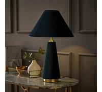 Valuelights Martha Conical Teal Velvet Table Lamp