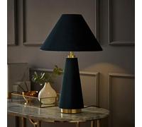 ValueLights | Martha Conical Teal Velvet Table Lamp and Bulb | Table Lamps & Home Improvements Essential