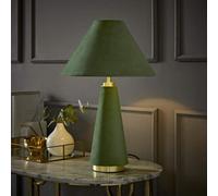 Valuelights Martha Green Conical Lamp Shade Velvet Full Fabric Table Lamp