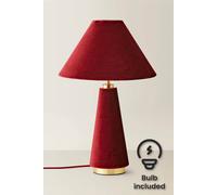 Valuelights Martha Table Lamp With Conical Lamp Shade And Bulb In Burgundy Burgundy