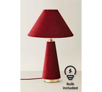 Valuelights Martha Table Lamp With Conical Lamp Shade And Bulb In Burgundy Burgundy